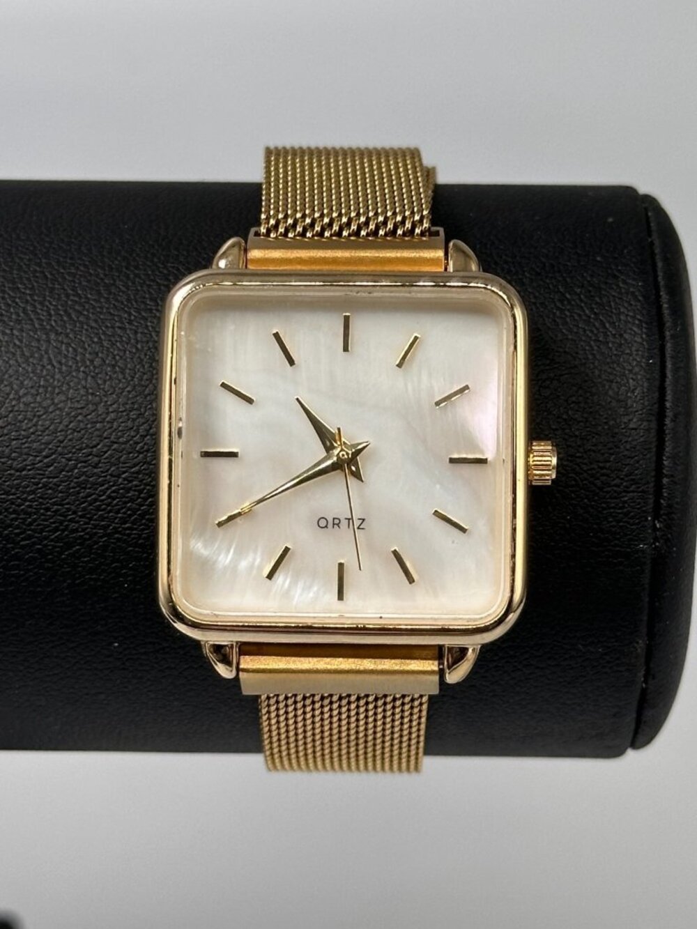 3/$30 Qrtz Watch Women Gold Tone Square Adjustable Mesh Magnetic Band